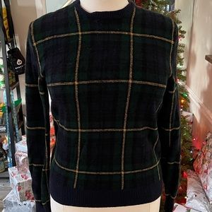 Ralph Lauren Tartan Plaid Sweater with Elbow pads